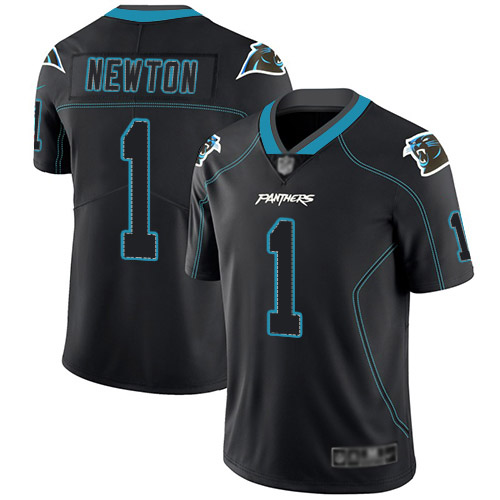 Carolina Panthers Limited Lights Out Black Men Cam Newton Jersey NFL Football #1 Rush